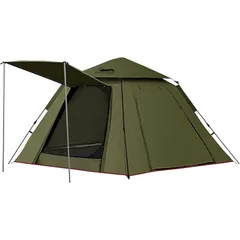【在庫セール】テント 2~3人用 ワンタッチテント サンシェード 4000mm耐水圧 撥水加工素材 二重層構造 軽量4シーズン 設営簡単 防風防水 防災用 通気性 収納袋付き 自立式 海水浴 花見 登山 カット zp (グリーン) 1