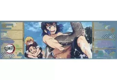 【中古】食玩 ステッカー・シール 54.嘴平伊之助＆竈門炭治郎＆我妻善逸(魚捕り) 「鬼滅の刃 ロングステッカーガム2」