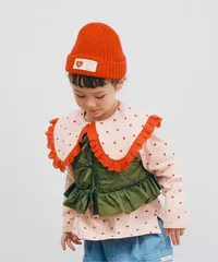 レーストリムフリル衿カットソートップス　p.premier P406055　ピンク