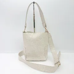 ◇ RANDEBOO ランデブー わに革風 シンプル 裏地スエード調 ショルダーバッグ ホワイト系 レディース E  【1404240014831】