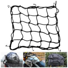 40cmX40cm（ブラック） 荷物 荷崩れ防止 固定紐 荷物固定 自由伸縮 カーゴネット バイク用品 ツーリングネット バイク用ネット