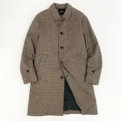 78i10 《美品》 UNITED ARROWS ユナイテッドアローズ グリーンレーベルリラクシング シンダウンステンカラーコート アウター ライナー付き 3225-199-2695 M ブラウン ハウンドトゥース メンズ オンオフ兼用k02i