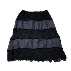 TSUMORI CHISATO skirt, black, lace, silk, size 2, sheer, women's apparel, brand [used] [Nekopos delivery]