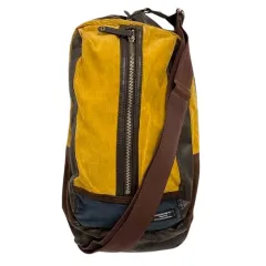 ティーケーミクスパイス タケオキクチ THE SHOP TK MIXPICE ボディバッグ ショルダーバッグ コーデュロイ ファスナー開閉 ダークブラウン 茶 黄色 マスタード イエロー