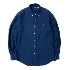 【未使用】ポロラルフローレン リネンシャツ 2025年 現行 M ネイビー 麻 POLO RALPH LAUREN Ralph Lauren ラルフローレンボーイズ 半袖