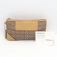 美品 コーチ F41160 ブラウン シグネチャー リストレット ポーチ レディースバッグ KTR 2000000 NSK