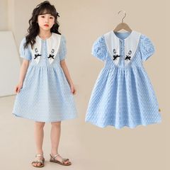 키즈 소녀 원피스 세일러 칼라 키즈 한국 아이 옷 걸스 원피스 소녀 원피스 아동복 드레스 발표회 캐주얼 평상복 귀여운 senbao110