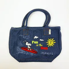 スヌーピー PEANUTS 75th デニム ミニトートバッグ ライトブルー ROOTOTE（ルートート）コラボ SNOOPY