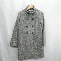 ◇ ⊇ NATURAL BEAUTY BASIC 総柄 長袖 ピーコート サイズL ブラック グレー レディース E  【1410290073650】のサムネイル