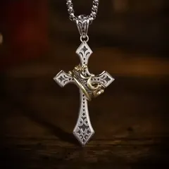 新品 クロス 十字架 クラウン 王冠 ペンダント ネックレス ファッション アクセサリー メンズ レディース ロック メタル ゴシック かっこいい 韓国 韓流