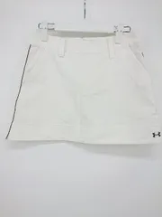 ◇ UNDER ARMOUR アンダーアーマー ロゴ刺繍 スポーツ ゴルフ ミニ 台形 スカート サイズSM ホワイト系 レディース P 【1308160072561】