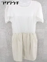 ◇ KBF ケービーエフ URBAN RESEARCH 切替 ウエストゴム 半袖 膝丈 ワンピース サイズONE ホワイト ベージュ レディース 【中古】 【1002798529410】