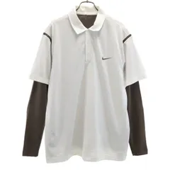 NIKE GOLF ナイキゴルフ ゴルフ 長袖 ポロシャツ XL 白系 メンズ 古着
