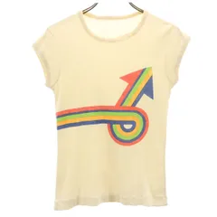 80s 90s オールド フレンチスリーブ Tシャツ L 生成り レディース 古着