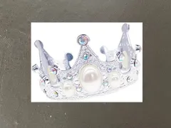 YOVEKAT クラウン ケーキトッパー ティアラ 新品 ラインストーン パール ヘア オーナメント ベビーシャワー パーティー 装飾品 小道具