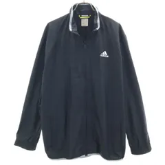 adidas アディダス ウインドブレーカー L ブラック ジャケット 裏メッシュ ビッグサイズ メンズ 古着