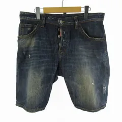 ディースクエアード DSQUARED2 ショートパンツ ハーフ ショーツ デニム ダメージ加工 インディゴ 48 ボトムス ここのえ株式会社