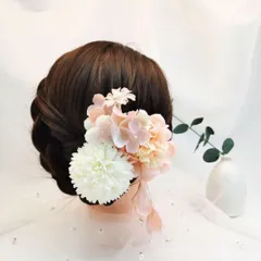 和風 髪飾り ヘアクリップ セット 卒業式 入学式 結婚式 大人 子供 振袖 着物 夏祭り 浴衣 水引 お花 ヘアアクセサリー おしゃれ 可愛い ボリューム 撮影 お祭り 白 ホワイト