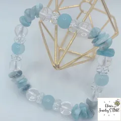 人間関係・愛・癒し☘パワーストーン　ブレスレット☘ラリマーさざれ5~10㎜　ブルーカルセドニー８㎜　水晶８㎜《送料無料》