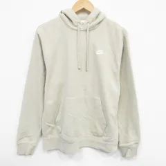 L/古着 ナイキ NIKE 長袖 スウェット パーカー メンズ ワンポイントロゴ ベージュ カーキ 25oct02 中古 スエット トレーナー トップス