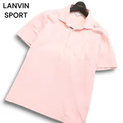 LANVIN SPORT ランバン スポーツ ゴルフ 春夏 ロゴ刺繍 半袖 鹿の子 ポロシャツ Sz.38 メンズ 日本製 ピンク系のサムネイル