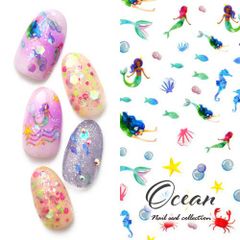 【送料無料】マーメイド 海 人魚 シェル カニ ヒトデ マリン | ジェルネイル ネイル ネイル用品 ジェル シール デコ用品 貼るだけ ジェルネイルシール ネイルアート ジェルネイルアート ネイルグッズ ネイル工房【マリンネイルシール】