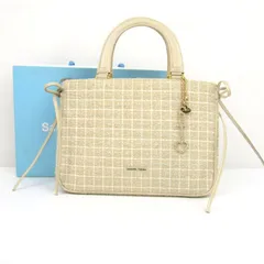 サマンサタバサ トートバッグ ハンドバッグ ツイード ポーチ付き 鞄 ブランド レディース ベージュ Samantha Thavasa 【中古】