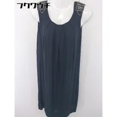 ◇ ICB アイシービー 装飾 ノースリーブ 膝丈 ワンピース サイズS ネイビー レディース  【中古】 【1112160005838】