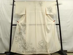 平和屋着物＊夏物　訪問着　絽　手描き　流水風景草花文　正絹　逸品　DAAS1636ud
