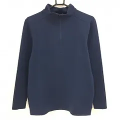 【超美品】アンダーアーマー 長袖ハイネックシャツ ネイビー 袖口ロゴ ハーフジップ DOLDGEAR  メンズ MD/M/M ゴルフウェア UNDER ARMOUR