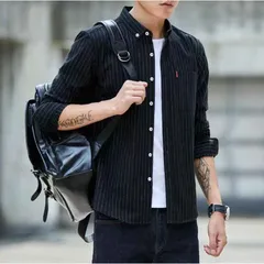 訳有 メンズ シャツ 長袖 春 秋 おしゃれ ストライプ ビジネス カジュアル 大きいサイズ M S サイズ