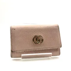 GUCCI  グッチ　GGマーモント　キーケース　6連　レザー　本革　ピンク　ゴールド金具　イタリア製　刻印あり　レディース