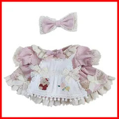 【特価商品】(pink) 用　20cm人形服　チェック柄のスカート　着せ替え　綿人形の服 　ぬいぐるみ