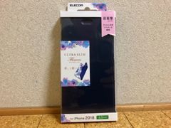 iPhoneXSMax 手帳ソフトレザーカバー 薄型磁石付 フラワーデザイン
