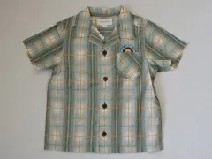 ★5 新品 未使用 ディーゼルキッズ diesel kids アウトレット 子供服 男の子 5歳 約 110cm 半袖 シャツ チェック グレー 春 夏 トップス ボーイズ 男児 キッズ 【中古】 ユーズド リサイクル こども