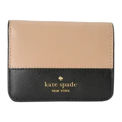 新品 ケイトスペード kate spade 2つ折り財布 カラーブロック スモール バイフォールド ウォレット トーステッドヘーゼルナッツマルチ
