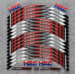 ★アウトレット★新品 MotoGP RACING HRC 17インチ 汎用 ホイールリムステッカー 前輪後輪セット レーシング ステッカーリム・ストライプスのサムネイル