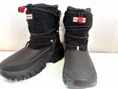 s25t-0160y【中古】HUNTER ハンター　ワンダラー　ビーガン　シアリング　インシュレイティド　ショートシェルパ　スノーブーツ　レディース