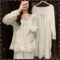 フリースパジャマ 韓国ルームウェア 秋冬もこもこ 長袖パジャマセット レディース あったか部屋着 可愛い室内着 ワンピースパジャマ ナイトウェア ラウンジウェア暖かいルームウェア 寝巻き レディース 入院 パジャマ女性