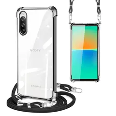 Sony Xperia 10 III ケース クリア ショルダーストラップ Xperia 10 III lite ケース SO-52B SOG04 スマホケース 耐衝撃 エクスペリア10iii カバー 肩掛け 斜めかけ 韓国 透明 TPU ストラップ付き  0