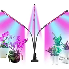 PIENSE 植物ライト 育成ライト クリップ式植物育成ライト 調光可能 調整可能 植物栽培 LEDライト USB電源 室内園芸 観葉植物 (3ヘッド) [3ヘッド]