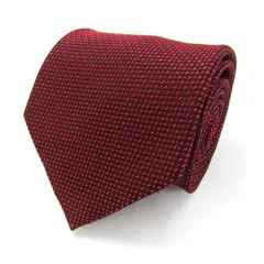 パーフェクトスーツ ブランド ネクタイ シルク ドット柄 チェック柄 メンズ レッド P.S.FA 【中古】