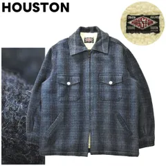 HOUSTON ヒューストン チェック柄 裏ボア ウール ジャケット M