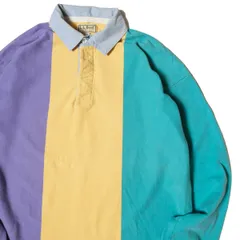 80's 90's USA製 LLビーン カラーブロック 天竺 ラガーシャツ 長袖 (L) シャンプレー ヘビーウェイト ロンT アメリカ製 旧タグ L.L.Bean アメリカ古着 USED ビンテージ ヴィンテージ