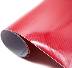IlMondoMall 4D カーボンシート ハイグロス カーボン調 カーボンステッカー 艶有り 152x100cm( レッド,  152x100cm)