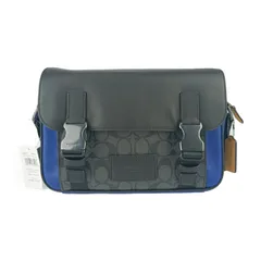 新古未使用展示品 COACH コーチ ショルダーバッグ シグネチャー Track Crossbody トラック クロスボディ C6648 グレー ブラック ブルー PVC レザー メンズ メッセンジャーバッグ