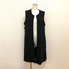 ELFRANK バックペプラムサイドスリットロング丈ベストジレ ダンボール生地