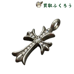 クロムハーツ　Chrome Hearts タイニー ファットクロス パヴェダイヤ 　6.4ｇ ペンダントトップ シルバー　PAVE　チャーム