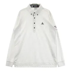 サイズ：LL LECOQ GOLF ルコックゴルフ  長袖ポロシャツ ボタンダウン 総柄 ホワイト系 [240101333163]# ゴルフウェア メンズ ストスト