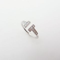 ティファニー T ダイヤモンド ワイヤー リング 6.5号 0.13ct 750WG SAランク